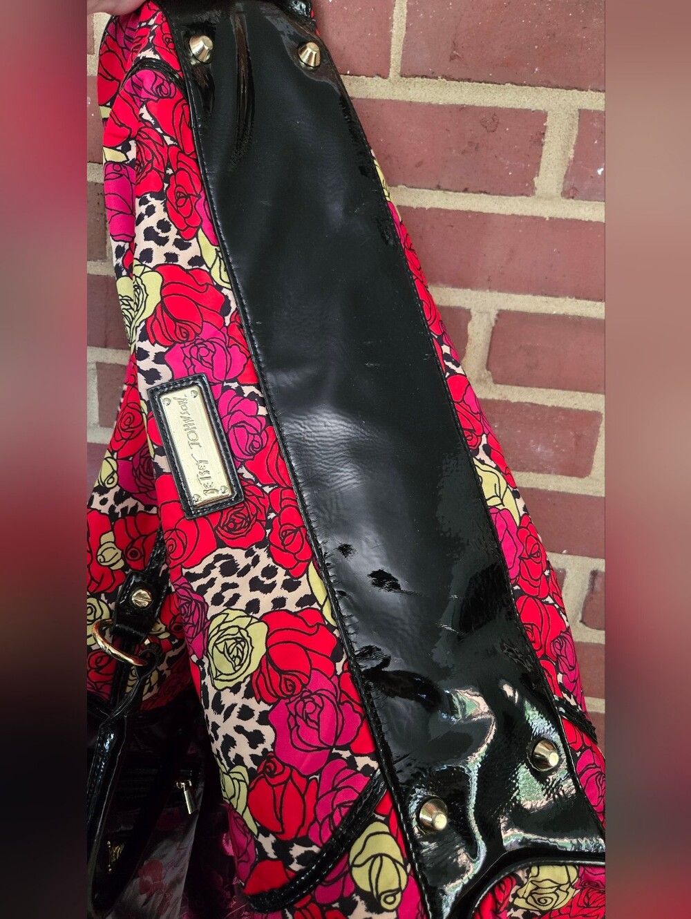 Betsey Johnson Y2K Rose Leopard Weekender Duffel Travel Bag NWOT - Picture 9 of 11